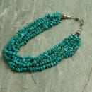 19" Six Strand Turquoise & Sterling Silver